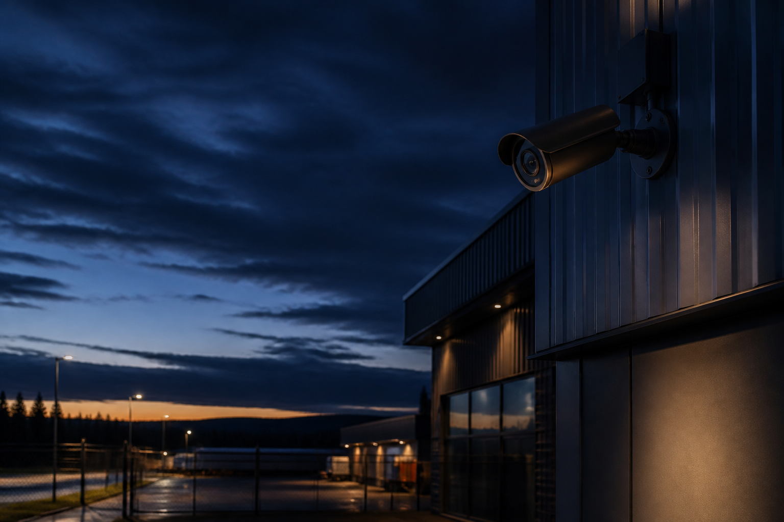 Commercial property protected by a professionally installed security camera